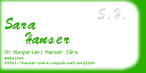 sara hanser business card